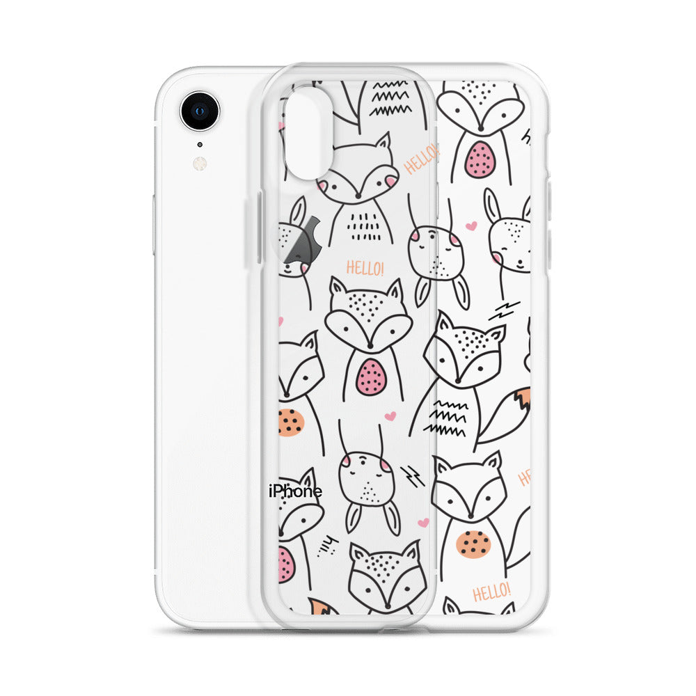 Cute Fox and Rabbit For Kids iPhone Case
