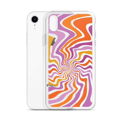 Colorful Retro Abstract Clear iPhone Case
