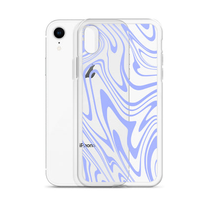 Violet Liquid Swirl Clear iPhone Case