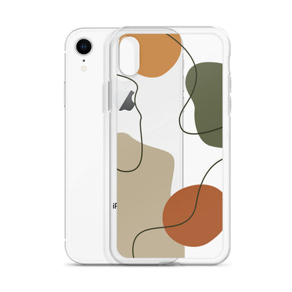 Boho Abstract Art Clear iPhone Case