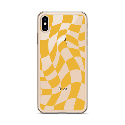 Yellow Retro Checkered iPhone Case