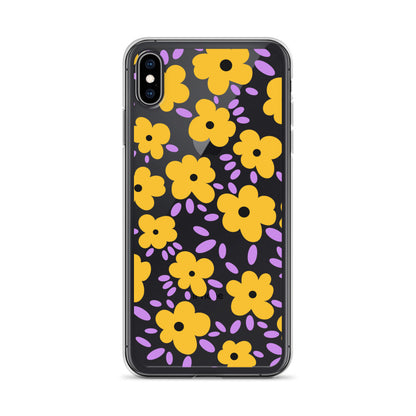 Retro Yellow Flowers 70s iPhone Case