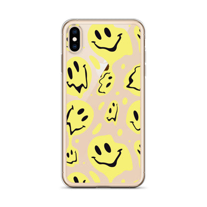 Distorted Yellow Smiling Faces iPhone Case