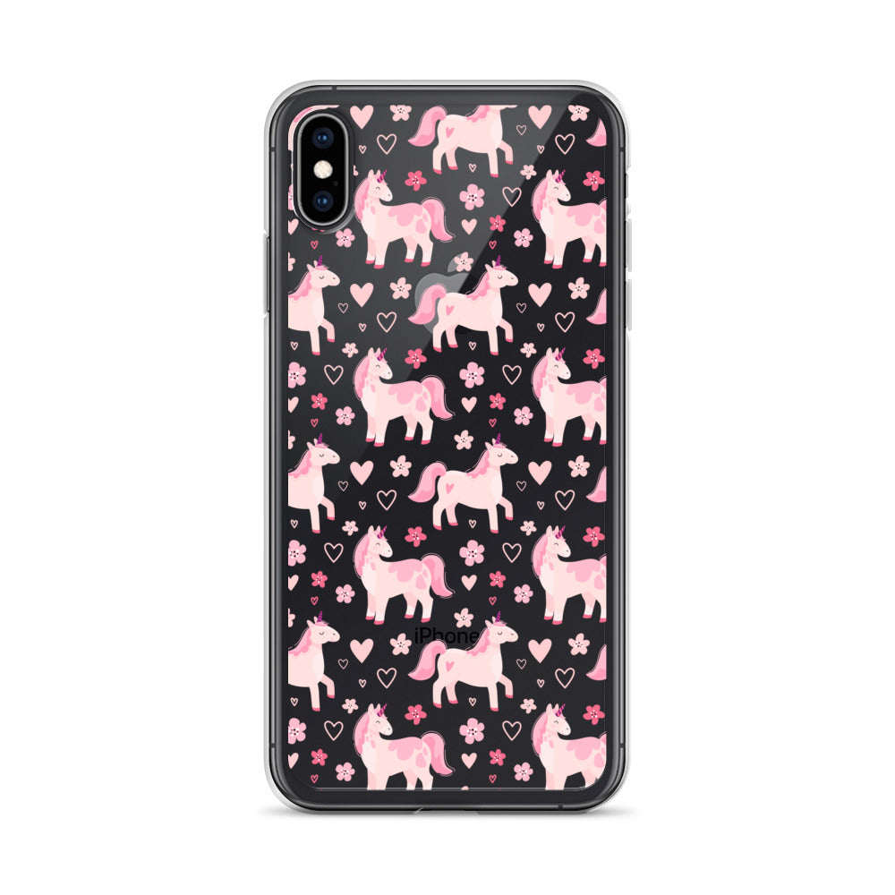 Childish Pink Unicorn Pattern iPhone Case