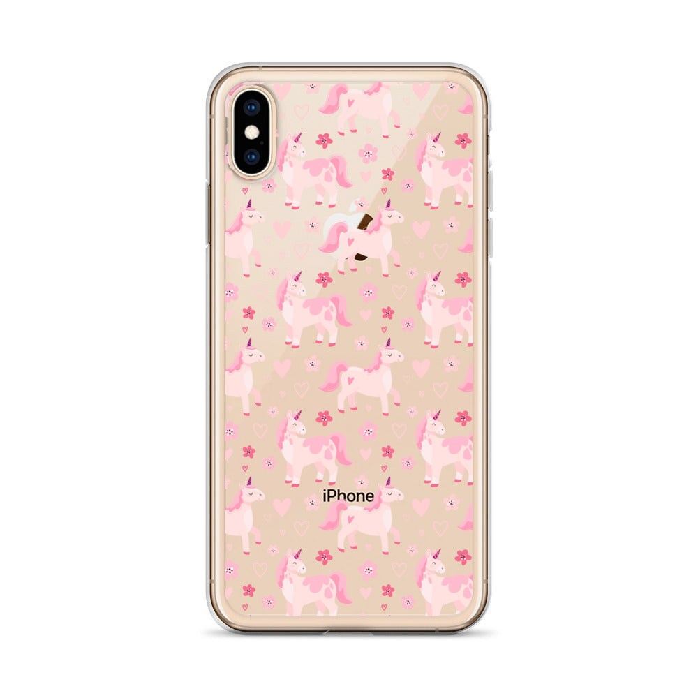 Childish Pink Unicorn Pattern iPhone Case