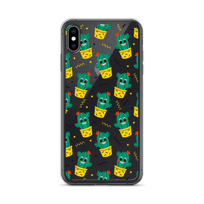 Funny Happy Cactus Pattern iPhone Case