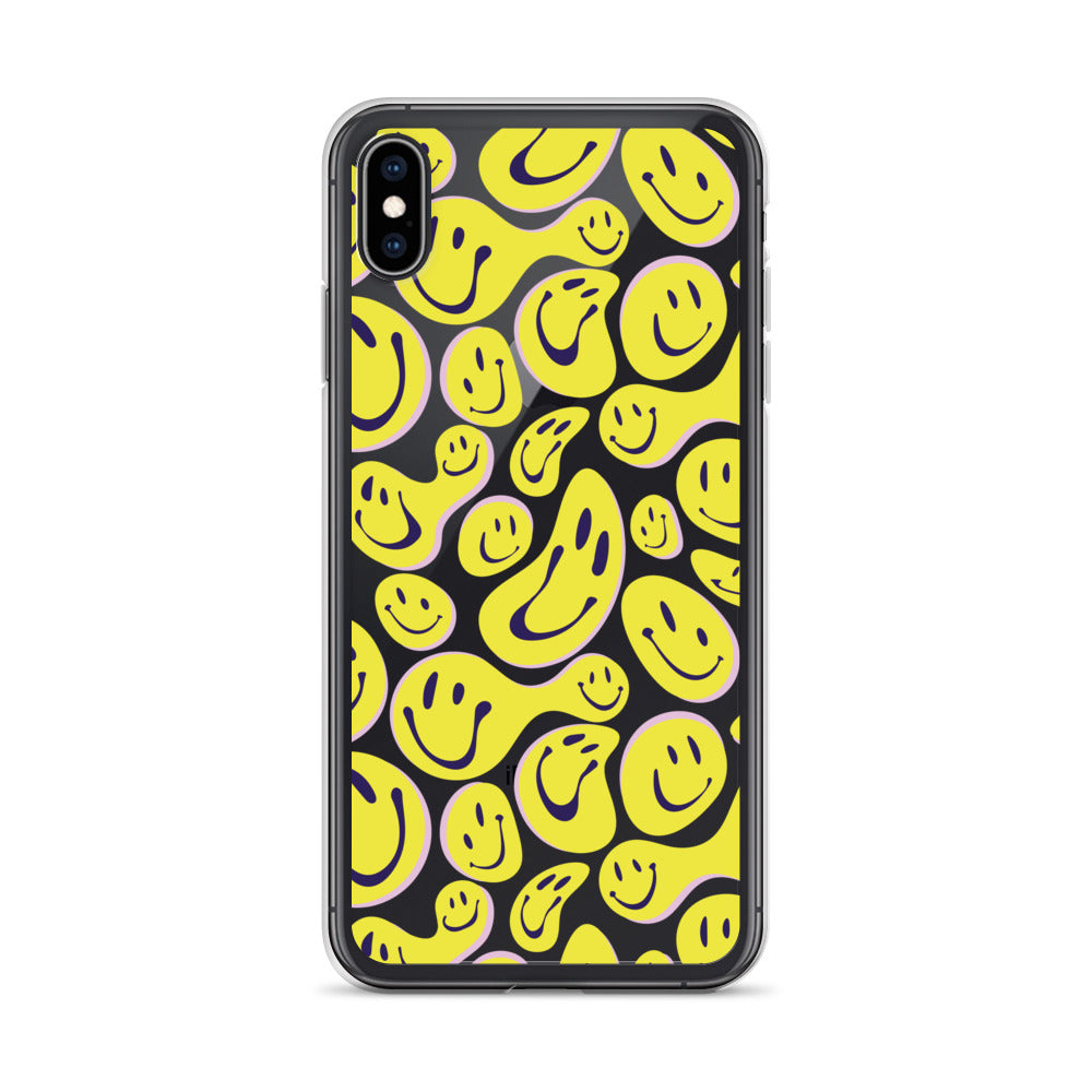 Yellow Liquid Smilling Faces iPhone Case