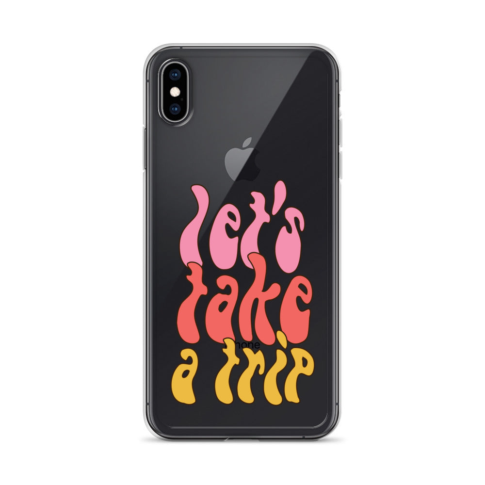 Retro Hippie 70s Trip Clear iPhone Case