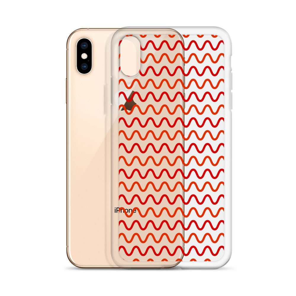 Red Waves iPhone Clear Case - HypeSheriff