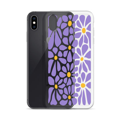 Violet Flowers 60s 70s iPhone Case