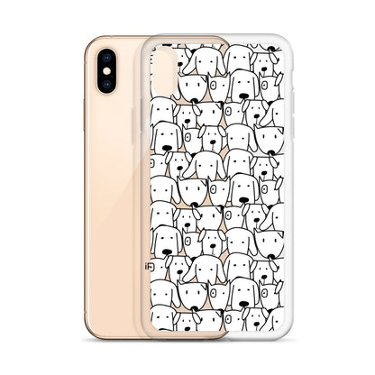 Black&White Dogs Pattern iPhone Case