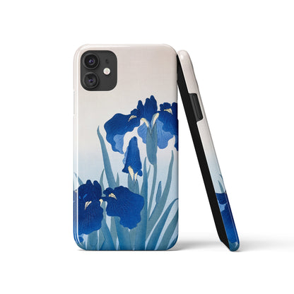 iPhone 12 Case with blue iris flower - Japanese Woodblock print