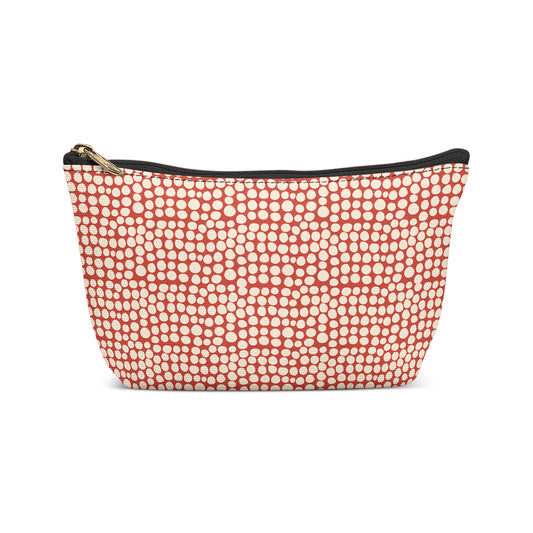 Hand-drawn polka dots make-up bag