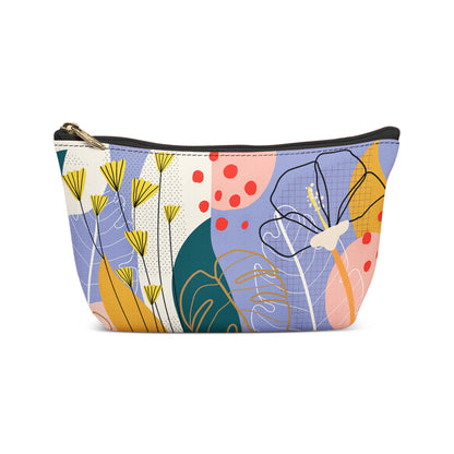 Make-up Bag with floral collage painting