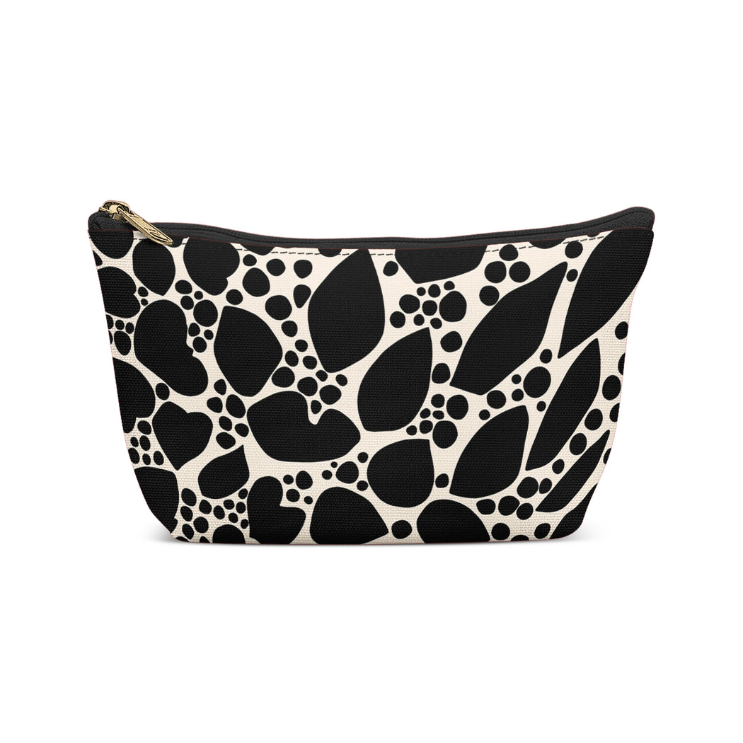 Make-up Bag with black and white abstract drawing