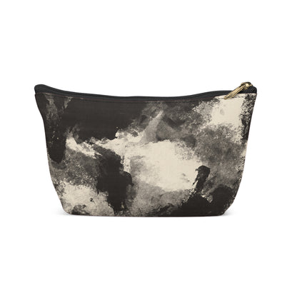 Monochrome ink-art make-up bag