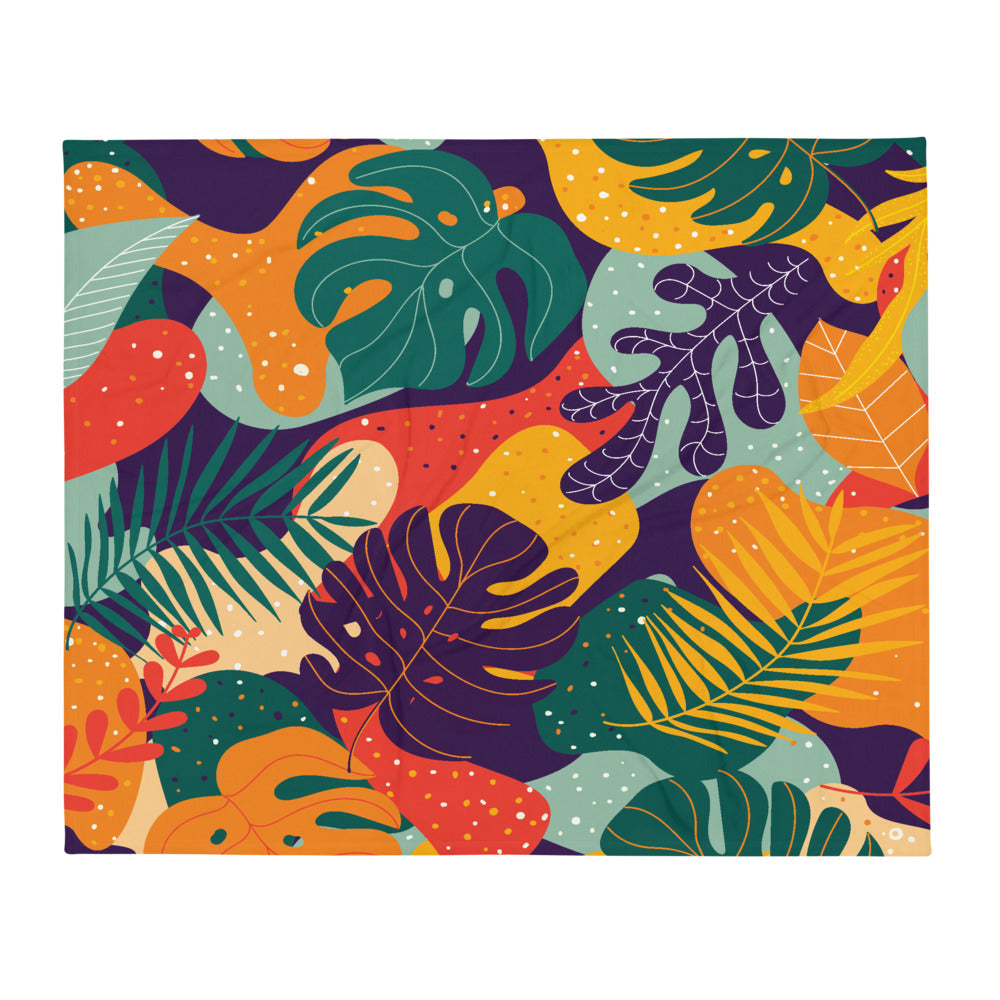Colorful Tropical Throw Blanket