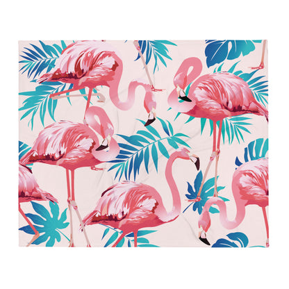 Pink Flamingo Throw Blanket