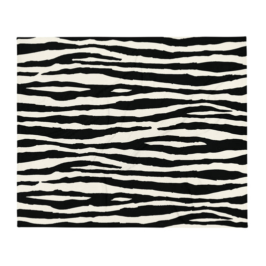 Throw Blanket with Modern Zebra