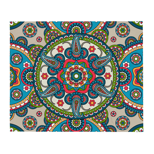 Ornamental Mandala Throw Blanket