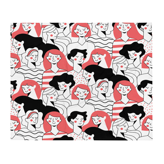 Throw Blanket with Funny Girls