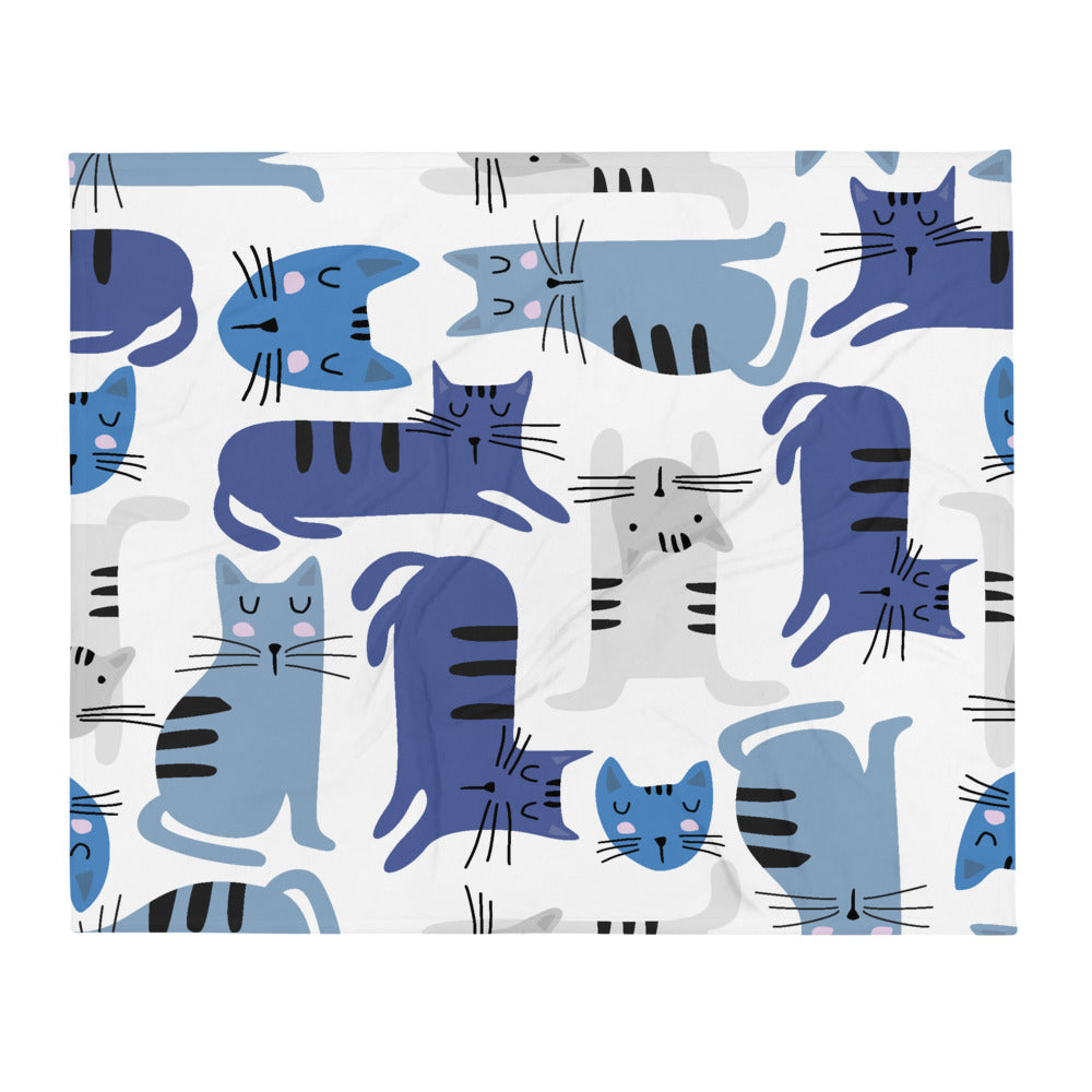 Throw Blanket with Cute Cats