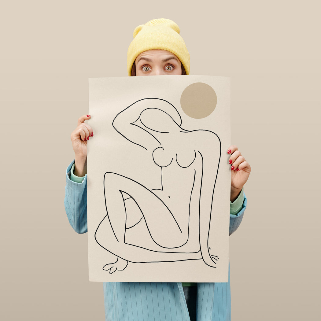Line Art Picasso Woman Poster