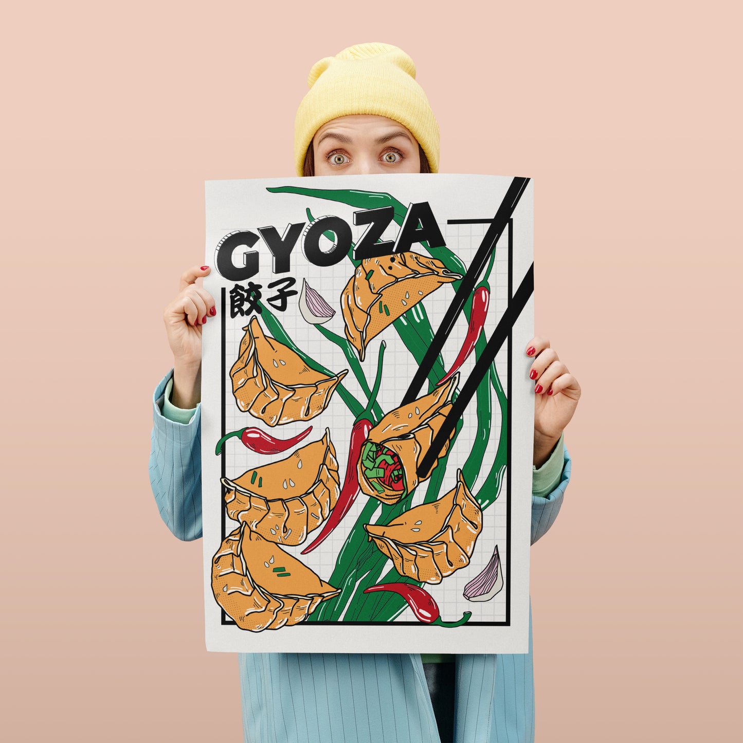 Gyoza Dumplings Poster - Japanese Food Art