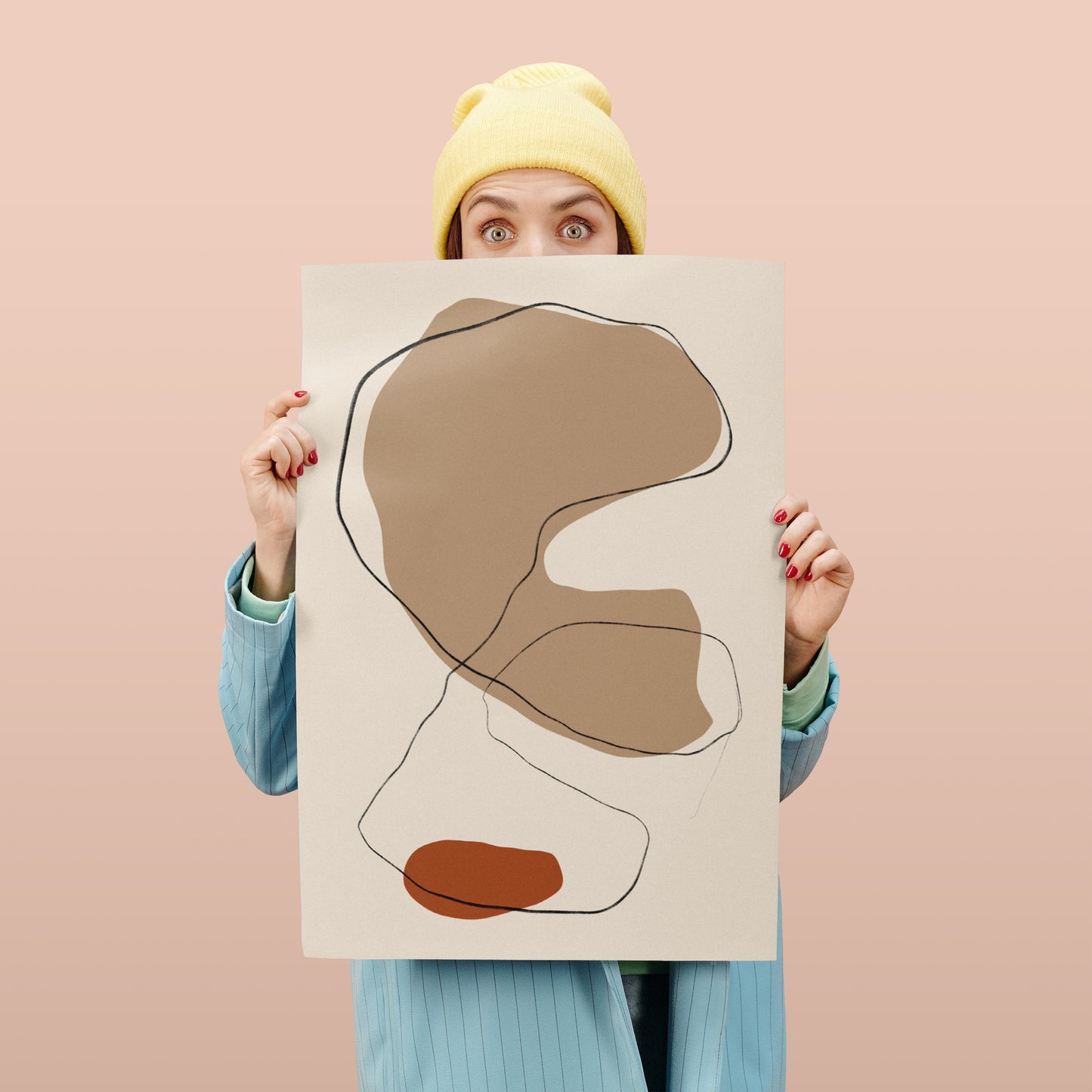 Abstract Beige Print