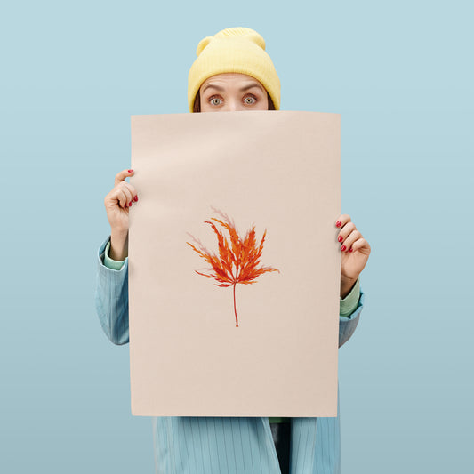 Minimalist Autumn Leaf Poster