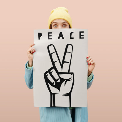 Minimalist Black and White Peace Poster