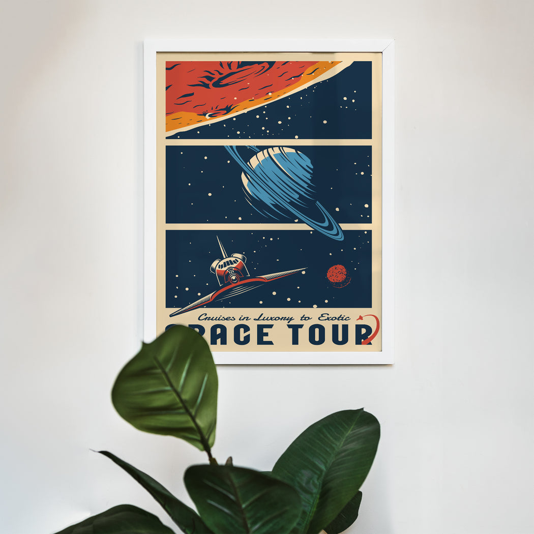 Space Tour - Retro Space Travel Poster