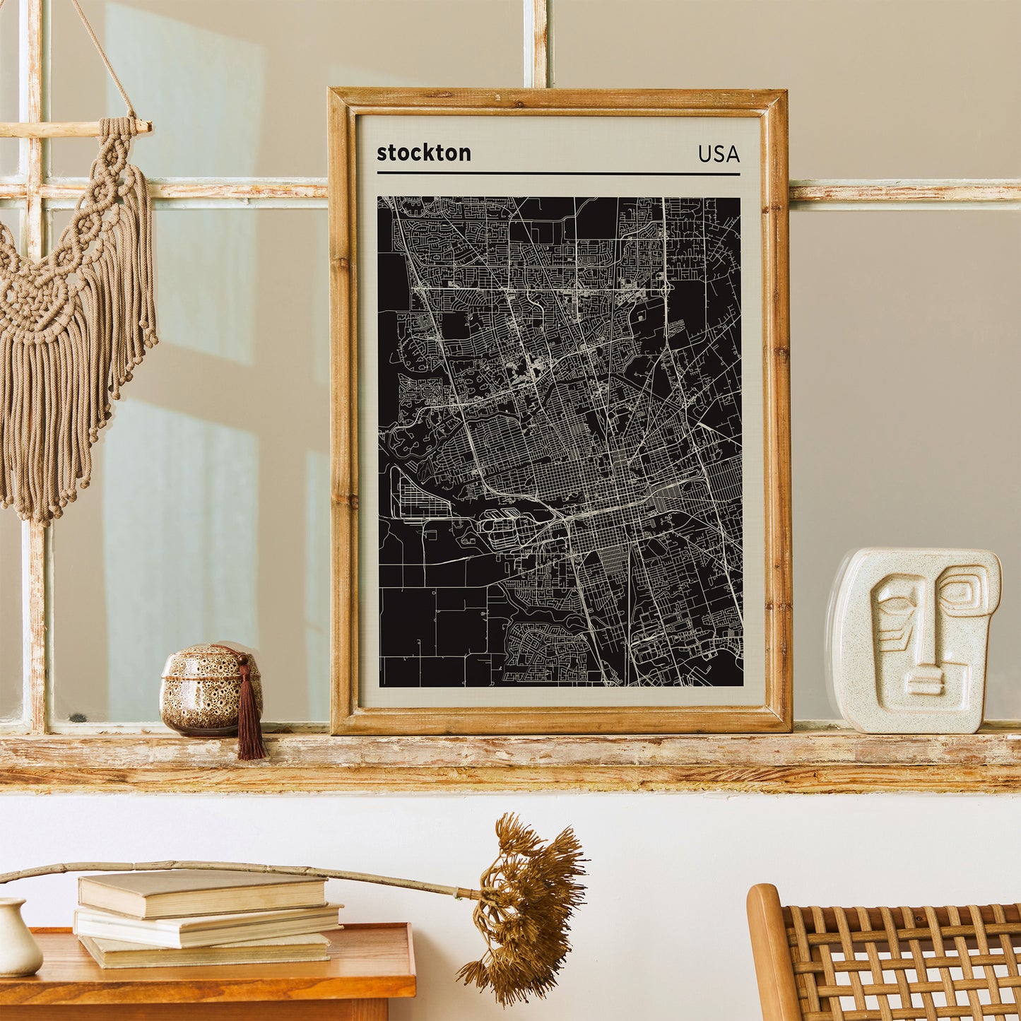 Stockton - USA | City Map Poster - Black and White