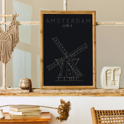 AMSTERDAM Line Art Poster