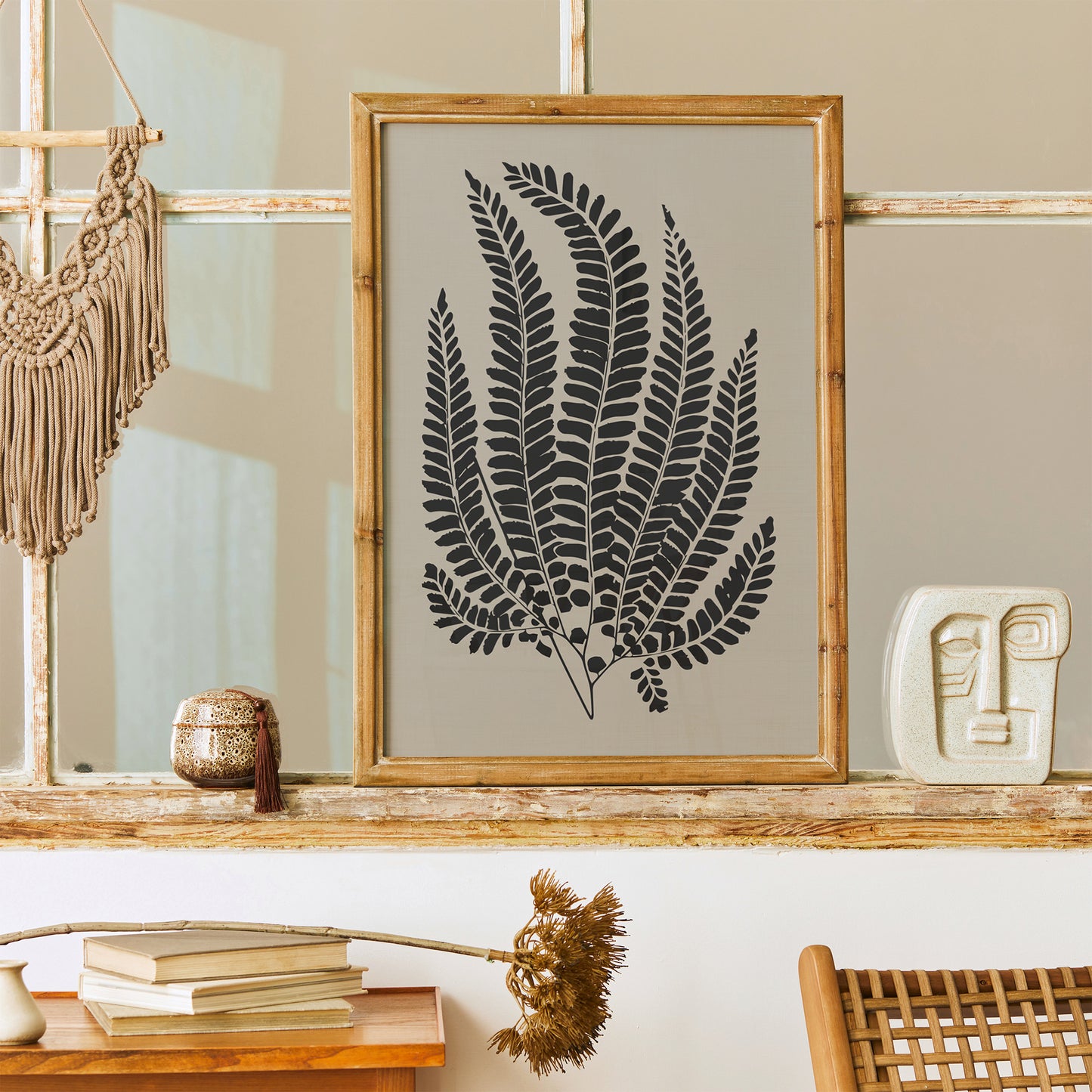 Black Fern Botanical Poster