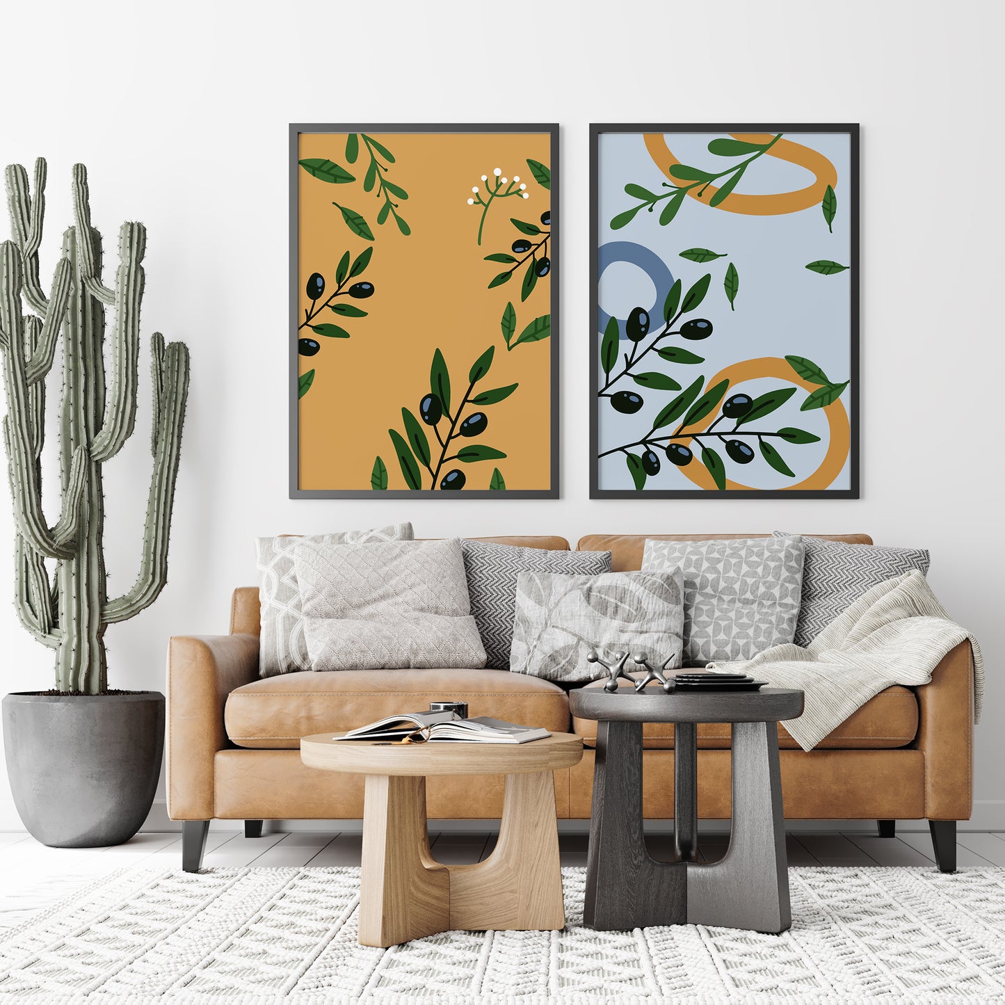 Set of 2 Olive Branches Art Prints