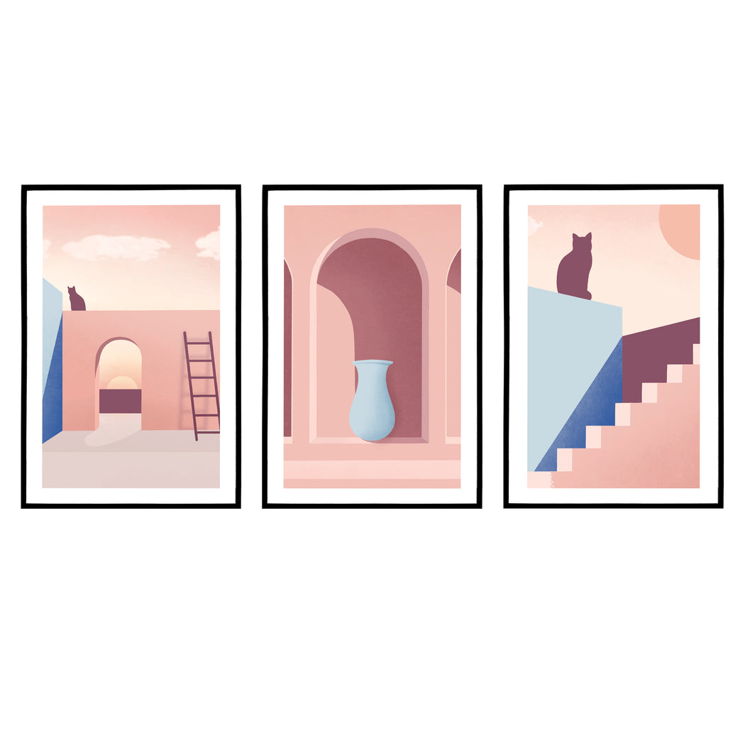 Set of 3 Abstract Architecture Prints