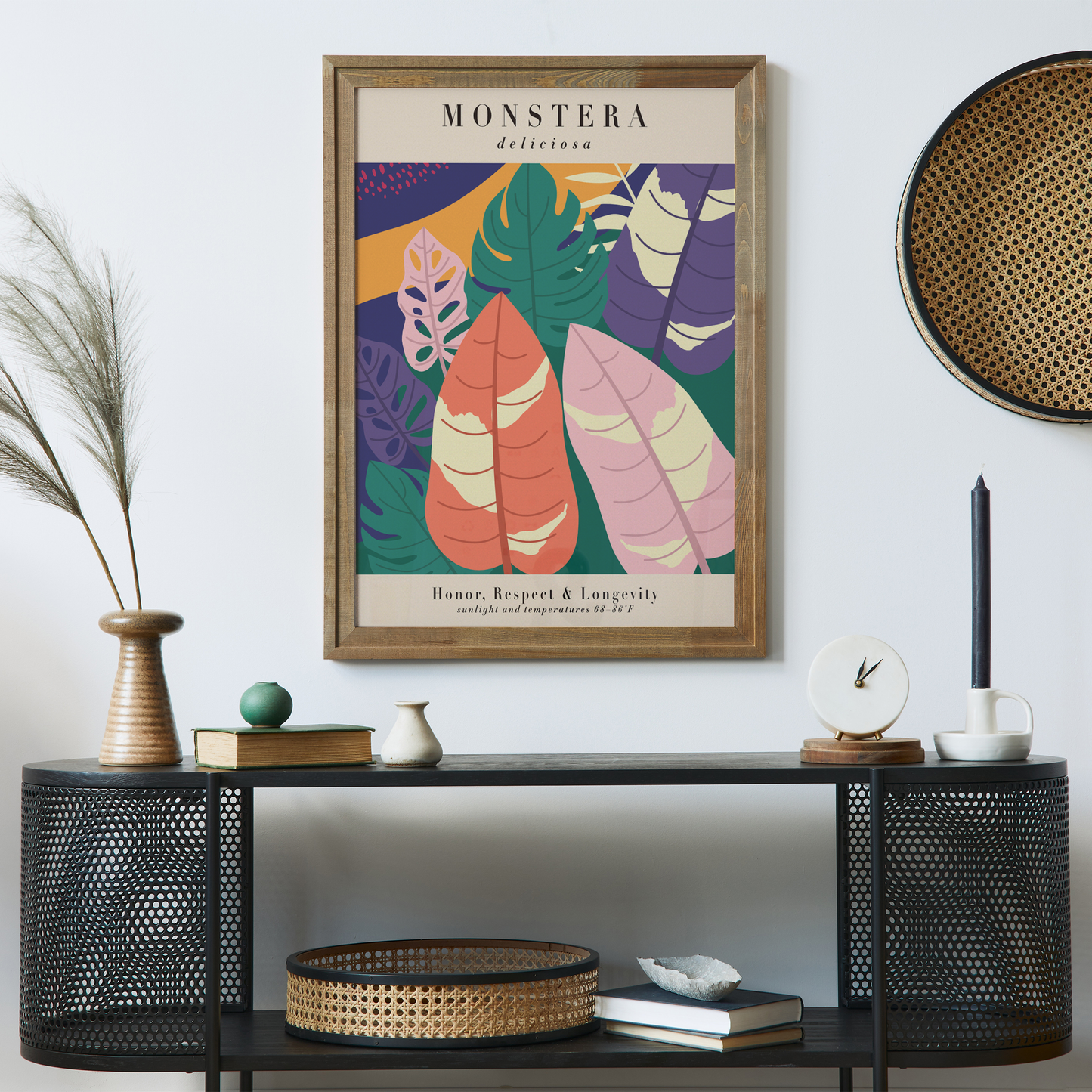 Colorful Monstera Art Print