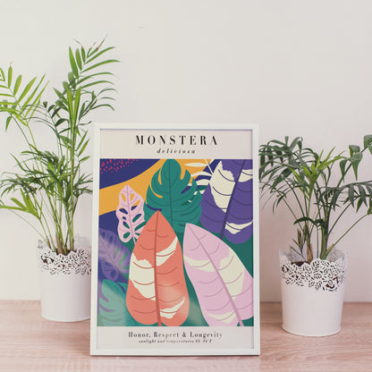 Colorful Monstera Art Print