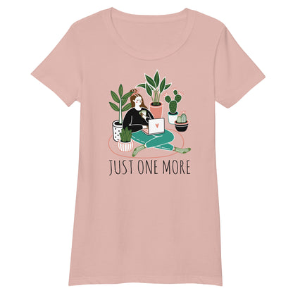 Just One More Plant Desert Pink Fitted T-Shirt