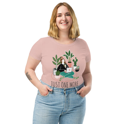 Just One More Plant Desert Pink Fitted T-Shirt