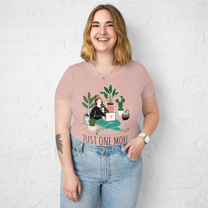 Just One More Plant Desert Pink Fitted T-Shirt