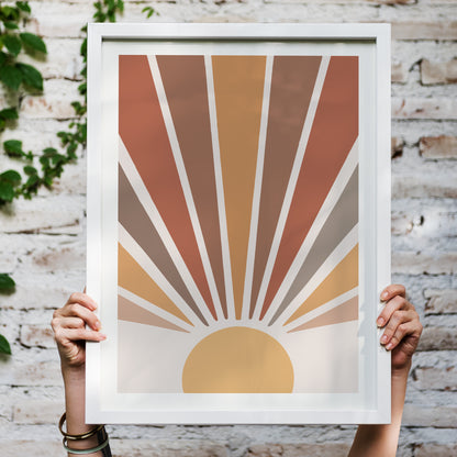 Sunset Drawing Poster
