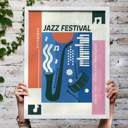 1964 Pittsburgh Jazz Festival Poster Reprint