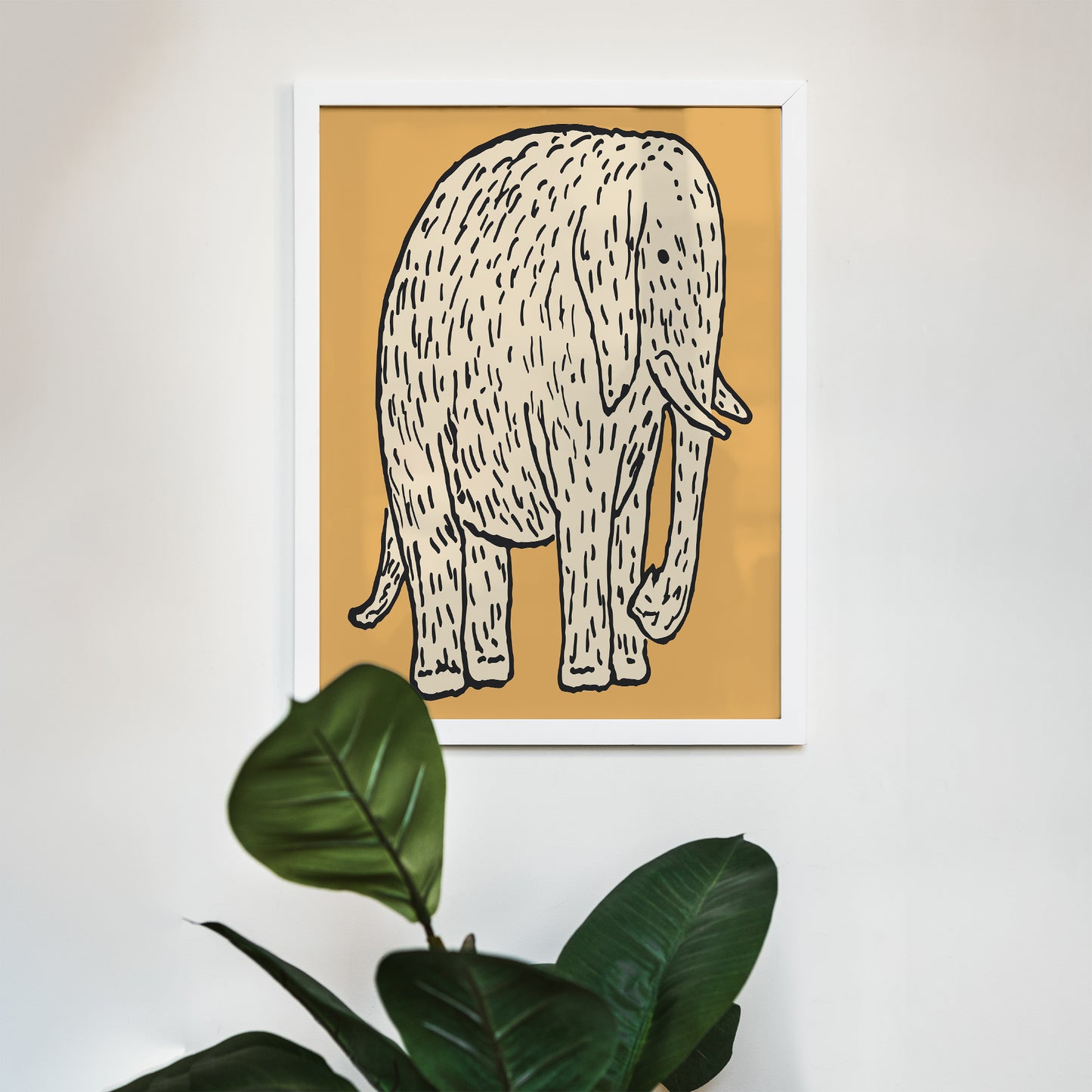 Yellow Cute Elephant Poster