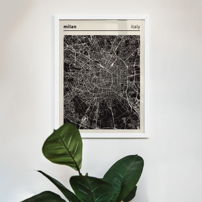 Milan, Italy Map Poster