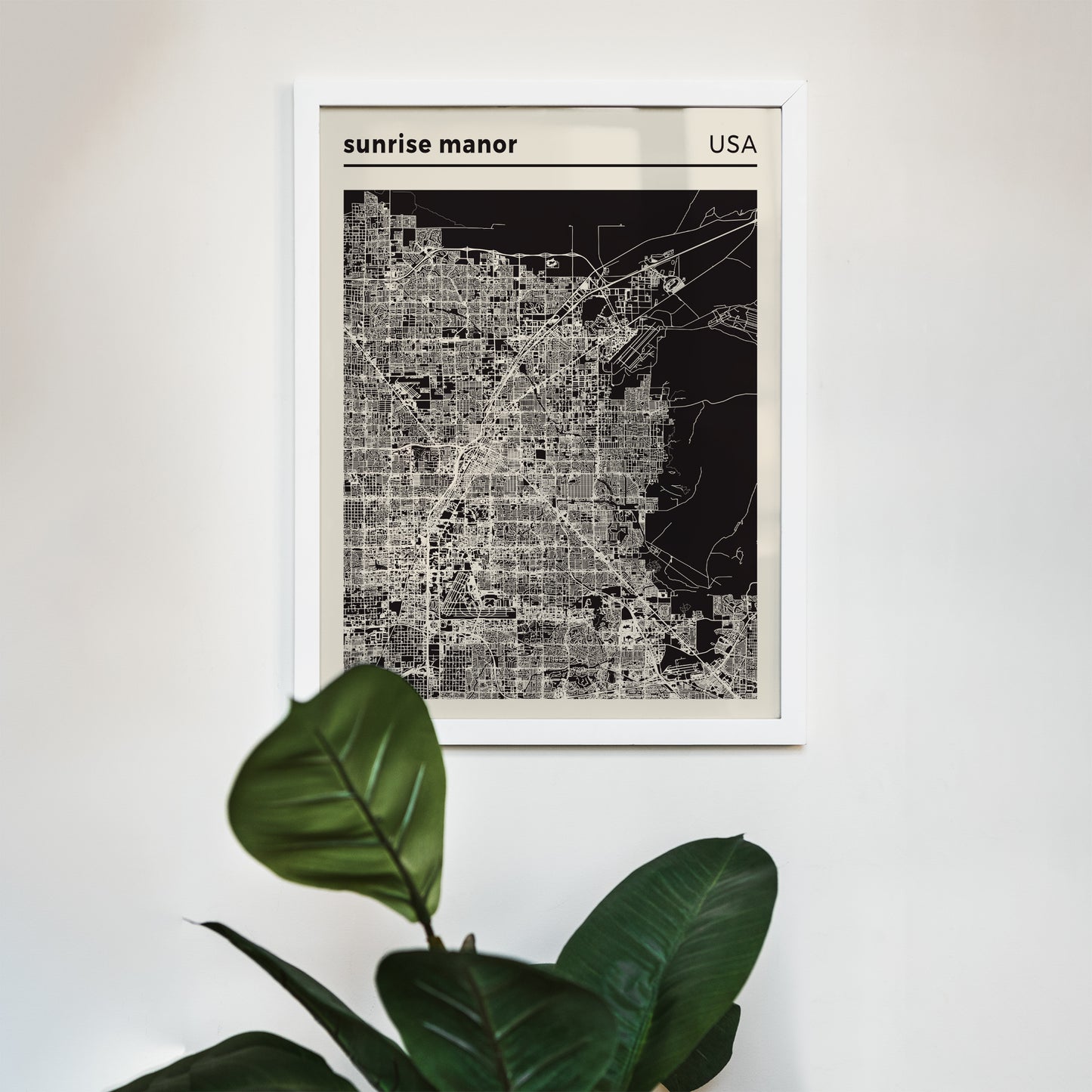 Sunrise Manor - USA | City Map Poster - Black and White