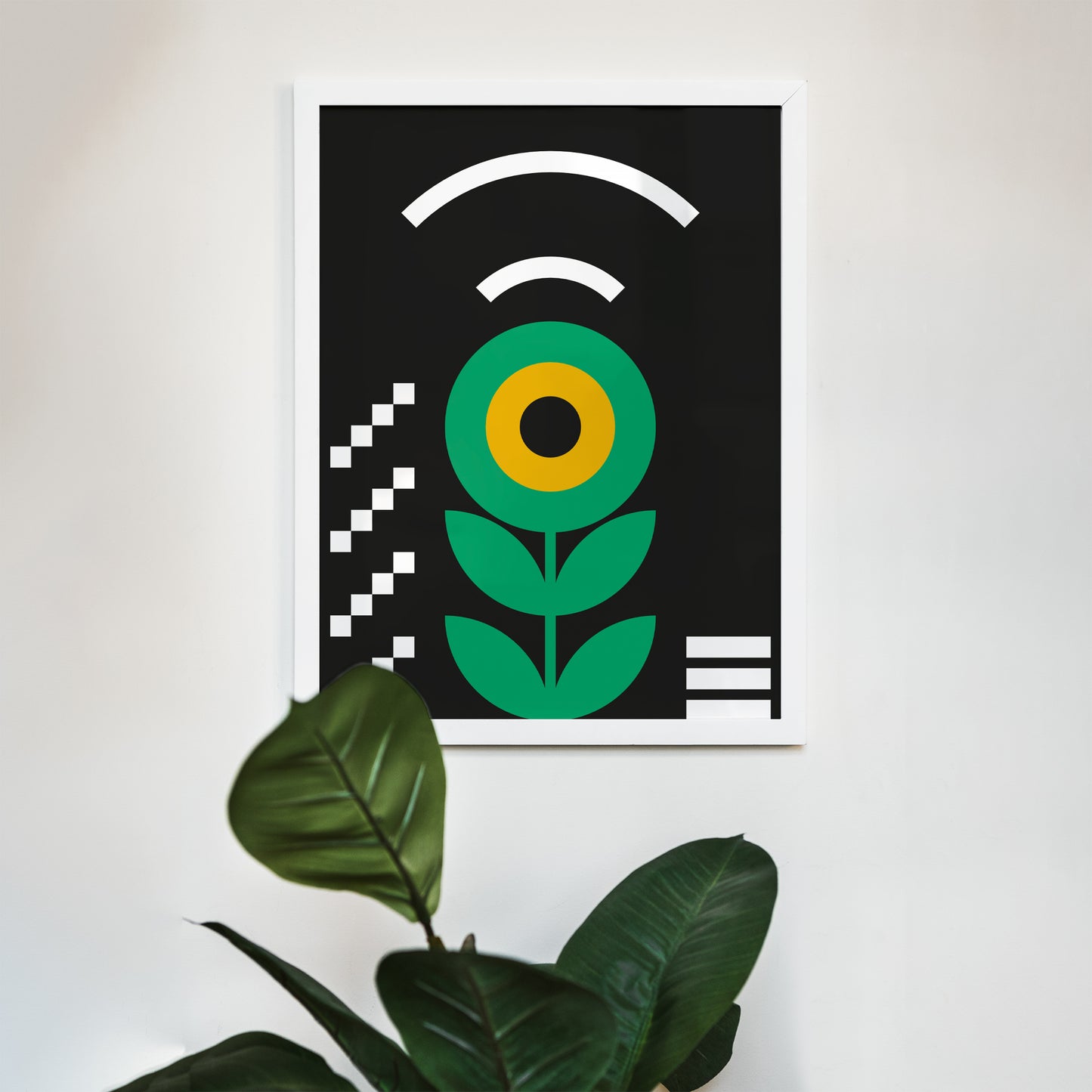 Geometric Flower Poster - Bauhaus