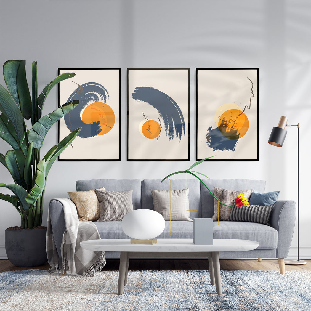 Set of 3 Japan Inspired Abstract Prints